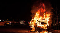 خودرو سمند در آتش سوخت