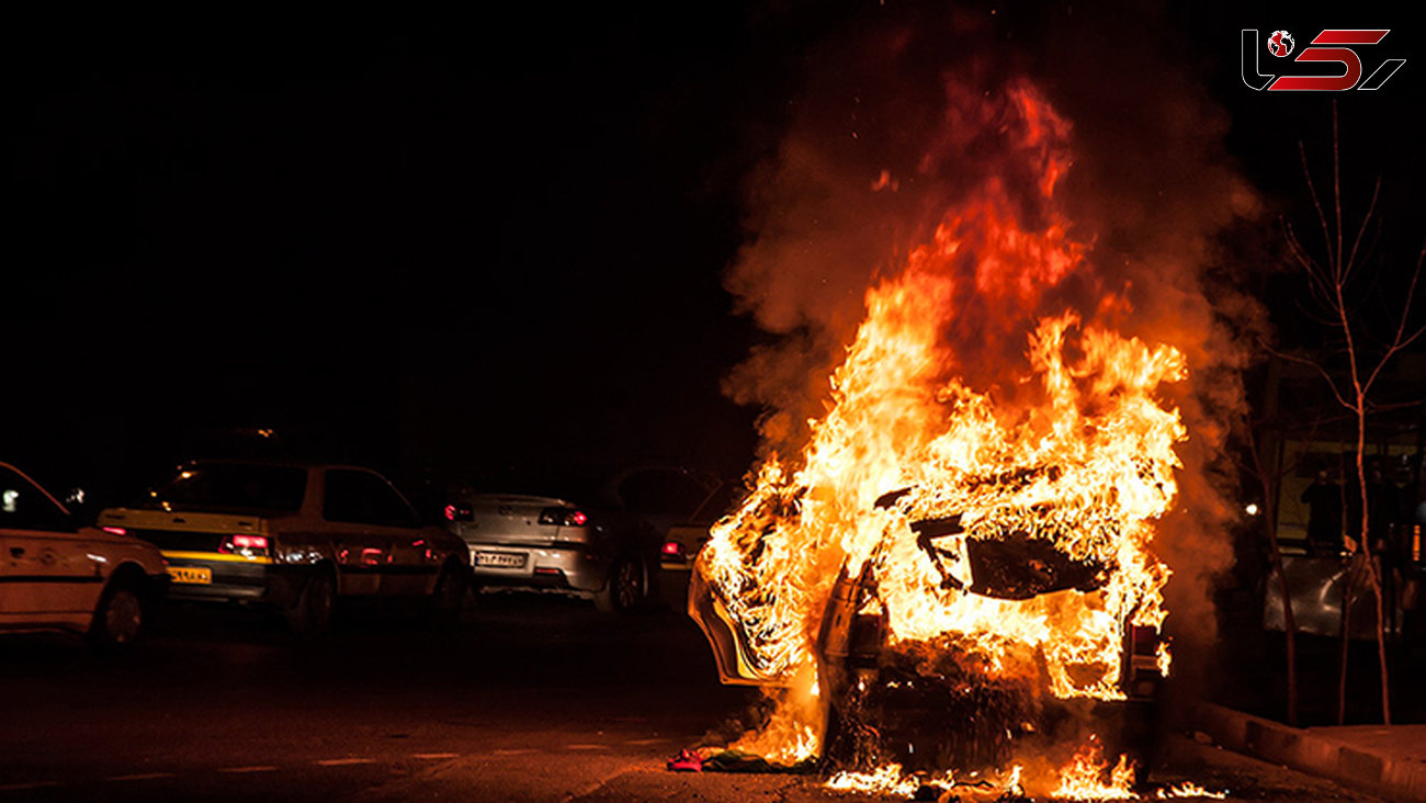 خودرو سمند در آتش سوخت