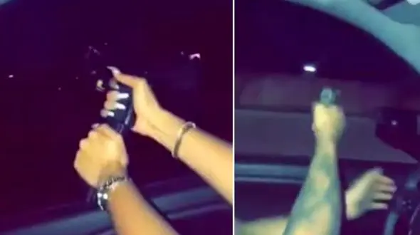 ویدئویی عجیب از تیراندازی دیوانه‌وار یک دختر و پسر در خیابان + فیلم