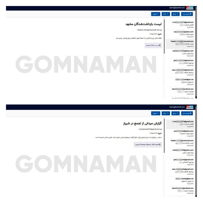 ایمیل‌های شبکۀ اینترنشنال