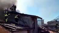 آتش گرفتن خانه ویلایی در سیاه اسطلخ رشت + عکس