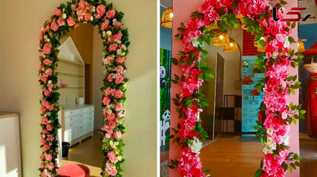 آینه با قاب گل مصنوعی؛ 15 ایده برای استایل کلاسیک و مدرن اتاق نشیمن