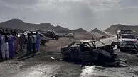 عکس های مرگ آتشین کودک و پدر و مادرش در تصادف شاخ به شاخ / صحنه دردناک در جاده خاش رخ داد