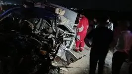 تصادف مرگبار ۲ پژو در ریگان؛ ۴ نفر جان باختند + عکس دو ماشین که در هم پیچیدند