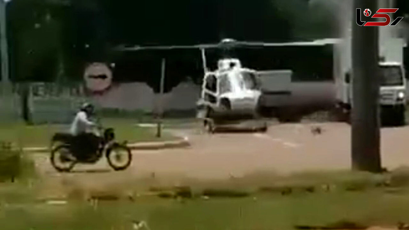 فیلم هولناک از لحظه برخورد 2 کامیون و یک هلیکوپتر