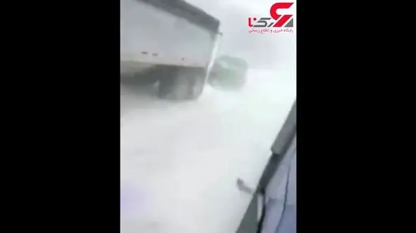 تصادف زنجیره‌ای کامیون ها و تریلی ها / صحنه ای وحشتناک خلق  شد + فیلم