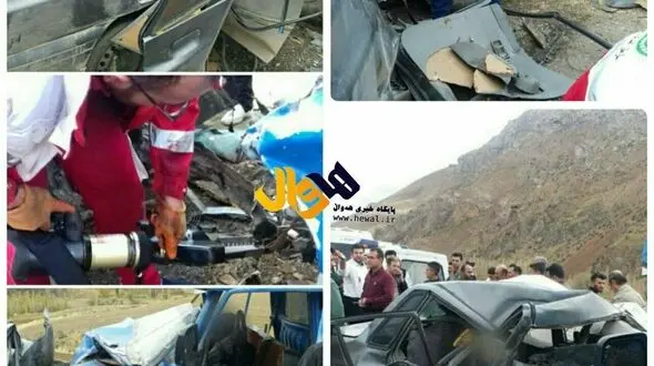 وحشتناکترین عکس ها از تصادف پراید و نیسان آبی /3 زن و 2 کودک کشته شدند!