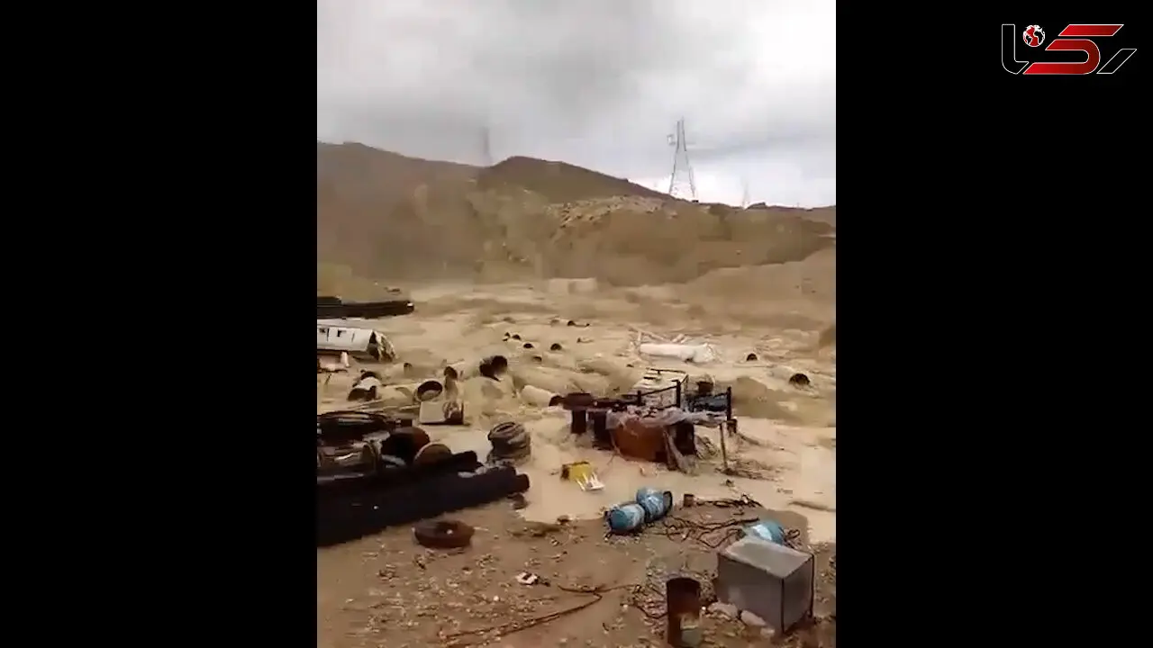فیلم هولناک از جاری شدن سیل در کنگان 