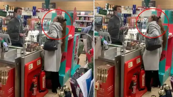 رفتار زننده یک زن وقتی تذکر ماسک زدن شنید + فیلم 