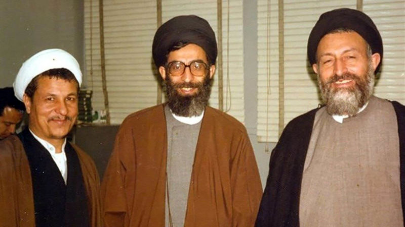آیت الله سید محمد بهشتی - آیت الله علی خامنه ای - آیت الله اکبر هاشمی رفسنجانی - به مناسبت هفتم تیر سالروز شهادت مظلومانه شهید دکتربهشتی و ۷۲ تن از یارانش
