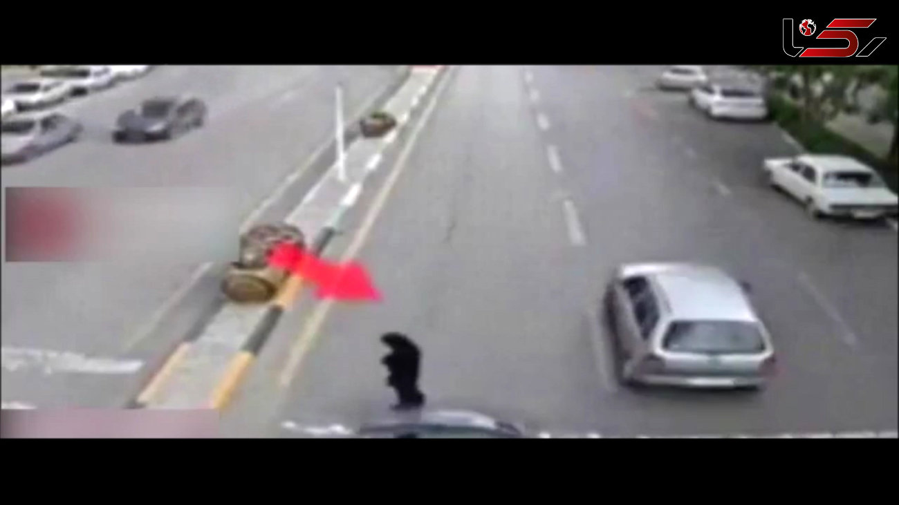 فیلم فرار ناجوانمردانه از تصادف با یک زن در اصفهان