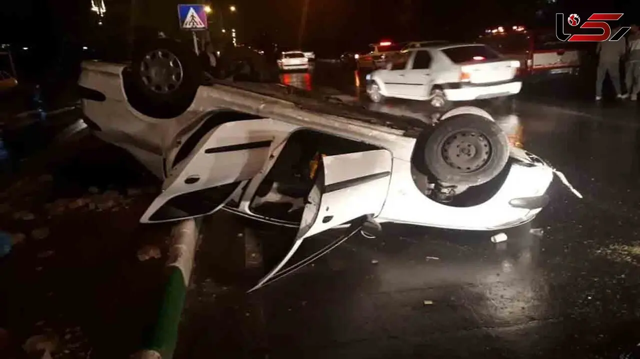 فیلم مرگ دلخراش راننده پژو در برخورد با تیر برق
