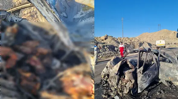 4 کشته و مصدوم در تصادف مرگبار 2 پژو پارس در جاده مشهد / 3 نفر در آتش سوختند