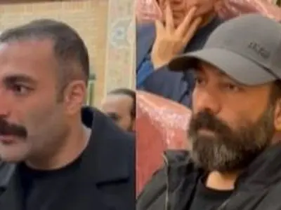 فیلم/ نگاهی به حضور احساسی و دلگرم کننده علی صبوری، علی مشهدی، مجید صالحی و بازیگر بامداد خمار در مراسم ختم مادر مهران مهام