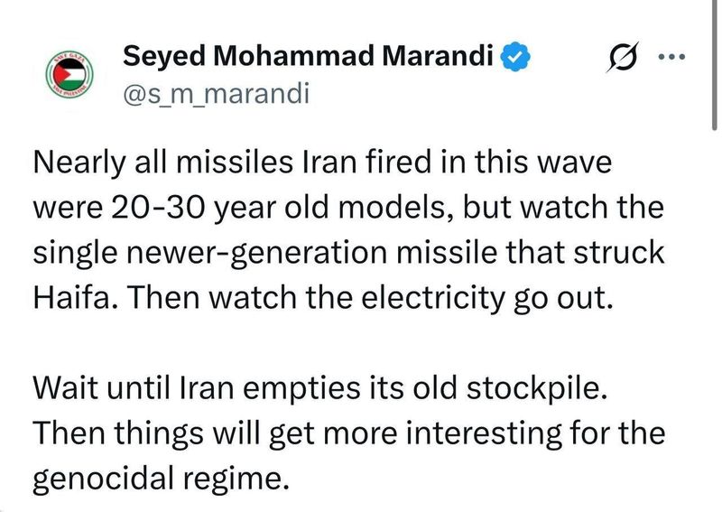 موشک هایی که ایران شلیک کرد مدل های ۲۰ تا ۳۰ سال پیش بودند/ صبر کنید تا ایران ذخایر قدیمی خود را خالی کند آن وقت اوضاع جالب تر خواهد شد