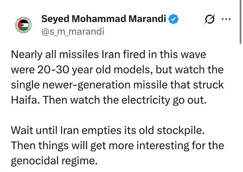موشک هایی که ایران شلیک کرد مدل های ۲۰ تا ۳۰ سال پیش بودند/ صبر کنید تا ایران ذخایر قدیمی خود را خالی کند آن وقت اوضاع جالب تر خواهد شد