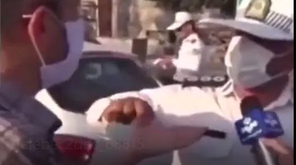 فیلم مچ گیری جالب پلیس راهور از مسافر کرونایی / تو کشاورز نیستی !