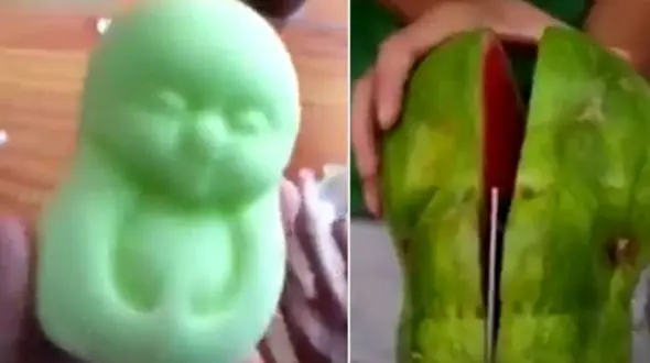 بازار پر سر و صدای میوه های قالبی یک باغبان  + فیلم