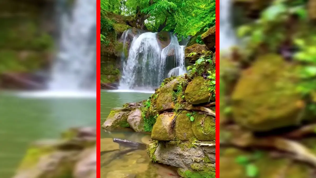 فیلم آبشار دیدنی در جنگل لفور