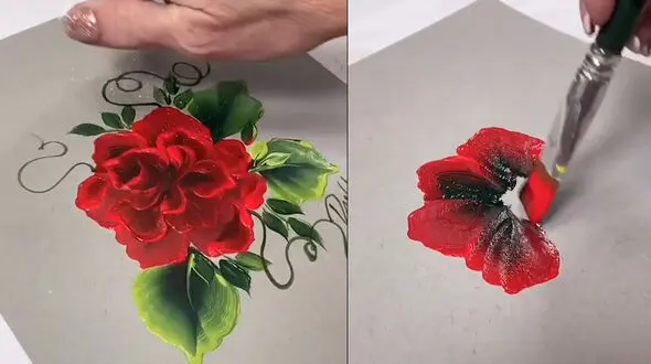 نقاشی گل سرخ + فیلم