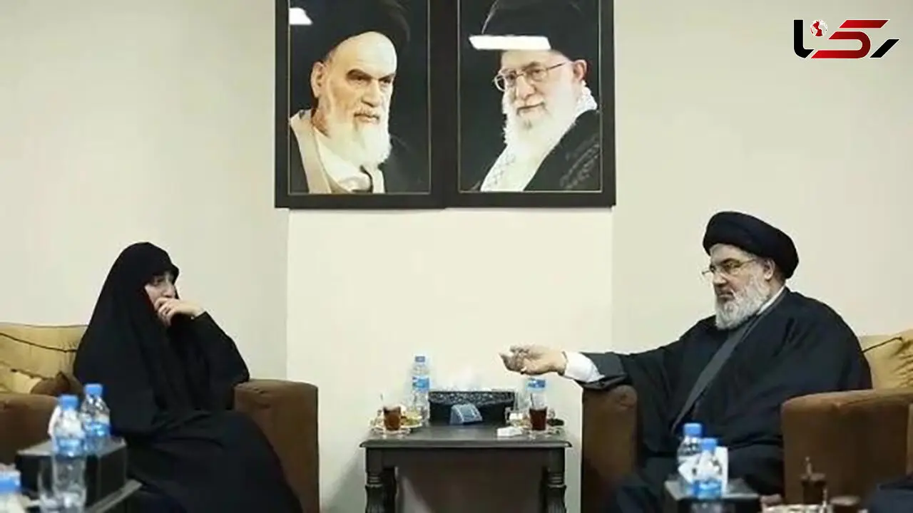 فیلم دیدار صمیمانه دختر سردار سلیمانی با سید حسن نصرالله + عکس