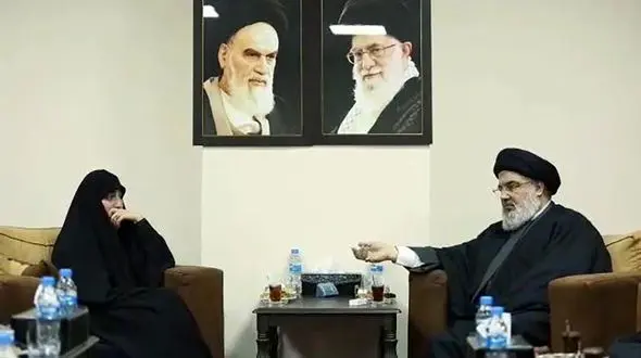 فیلم دیدار صمیمانه دختر سردار سلیمانی با سید حسن نصرالله + عکس