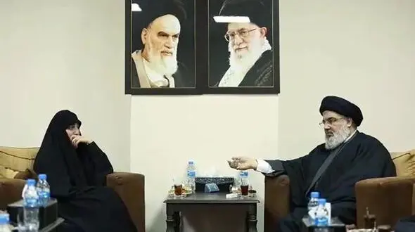 فیلم دیدار صمیمانه دختر سردار سلیمانی با سید حسن نصرالله + عکس