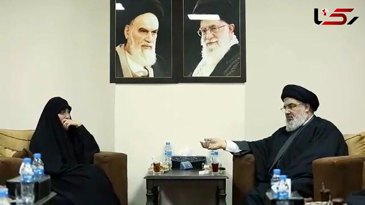 فیلم دیدار صمیمانه دختر سردار سلیمانی با سید حسن نصرالله + عکس
