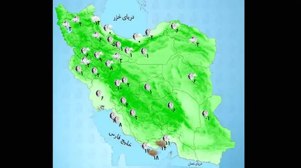 ورود سامانه بارشی از فردا در سراسر کشور 

