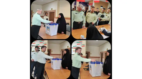 سردار عزیزی فرمانده انتظامی غرب تهران پای صندوق رای