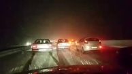 بارش سنگین برف در اتوبان تهران - قم  / برق اتوبان قطع شد و ..+ فیلم