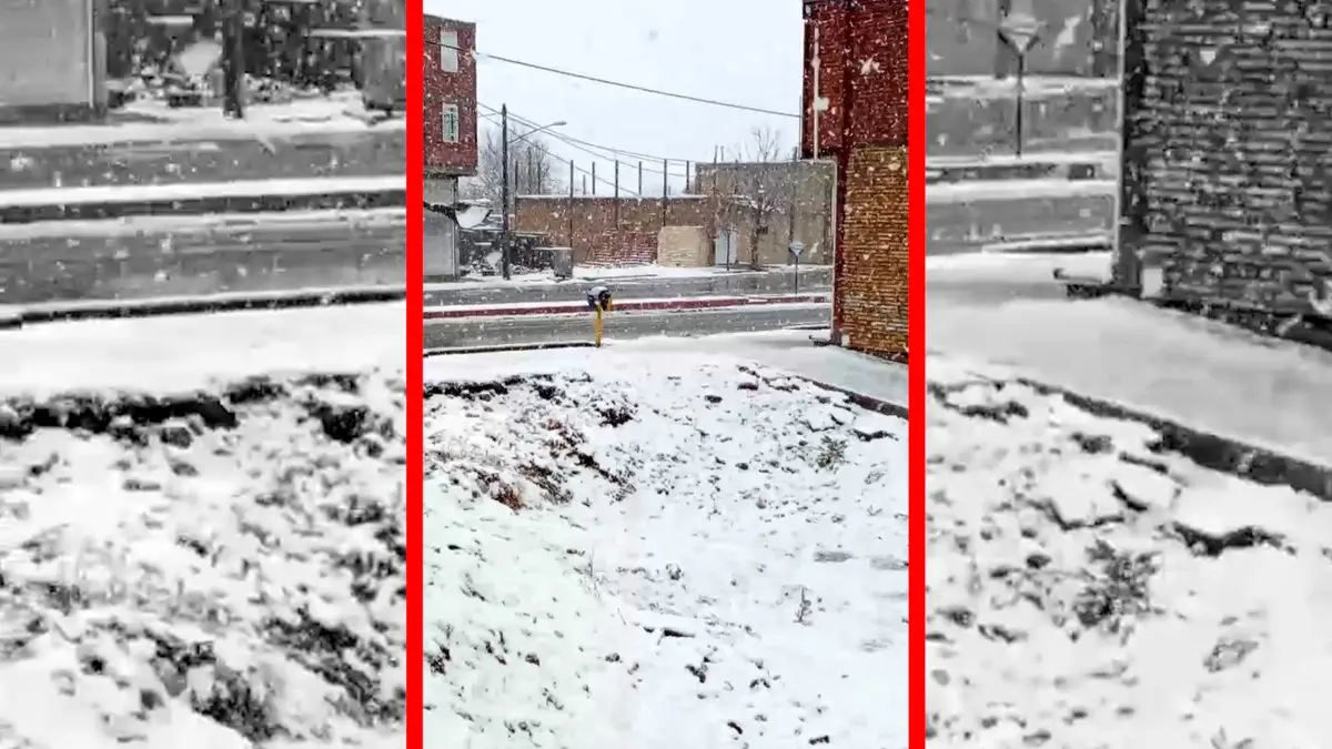 فیلم بارش برف در شهر رابر کرمان