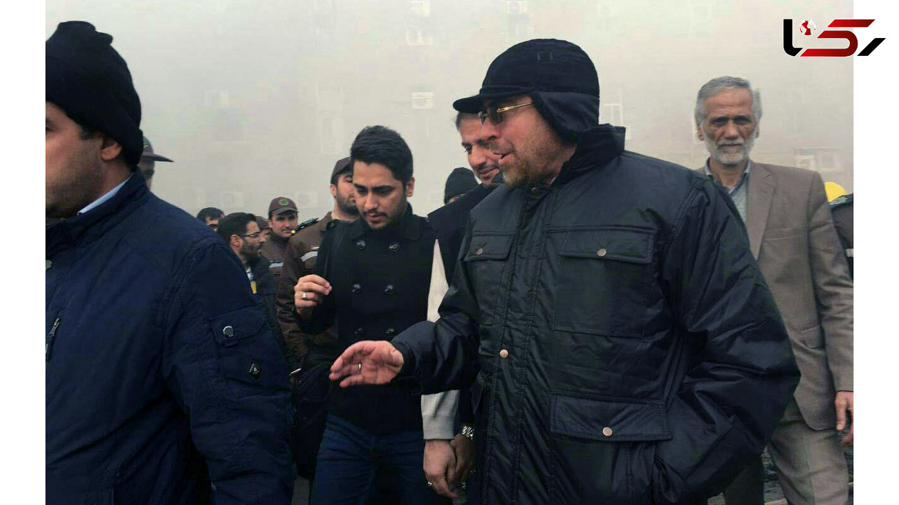 شهردار تهران دوباره به محل فاجعه پلاسکو آمد +عکس