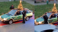 ببینید / توقیف خودروی کریسمسی توسط پلیس + فیلم 