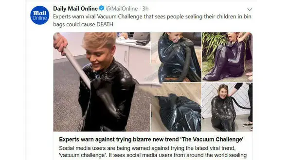 هشدار / چالش جدید جاروبرقی خطر مرگ دردناک برای کودکان+عکس