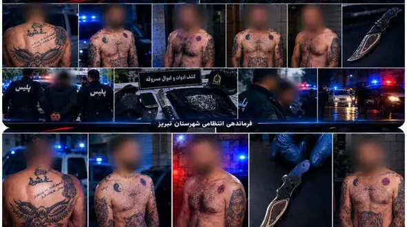 دستگیری 8 شرور، سارق و مالخر در تبریز؛ کشف سلاح‌های سرد