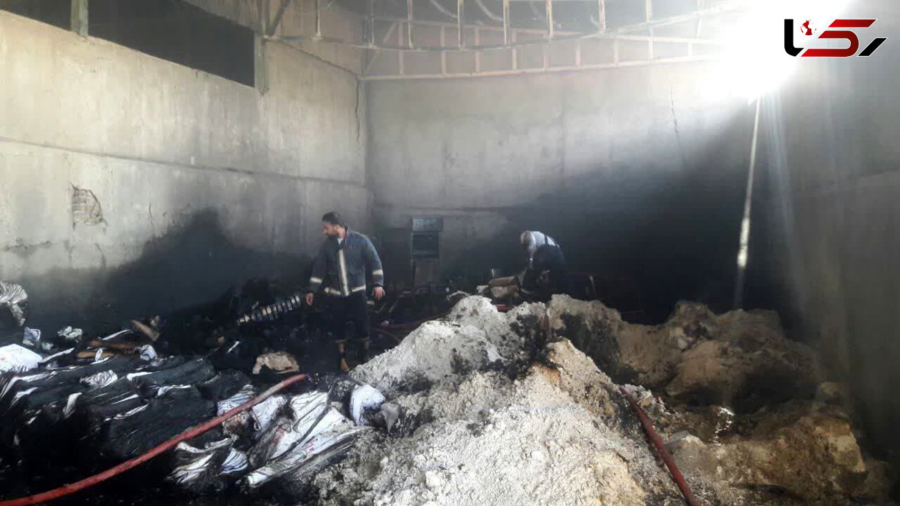 آتش سوزی در کارخانه تولید پودرهای صنعتی در همدان  