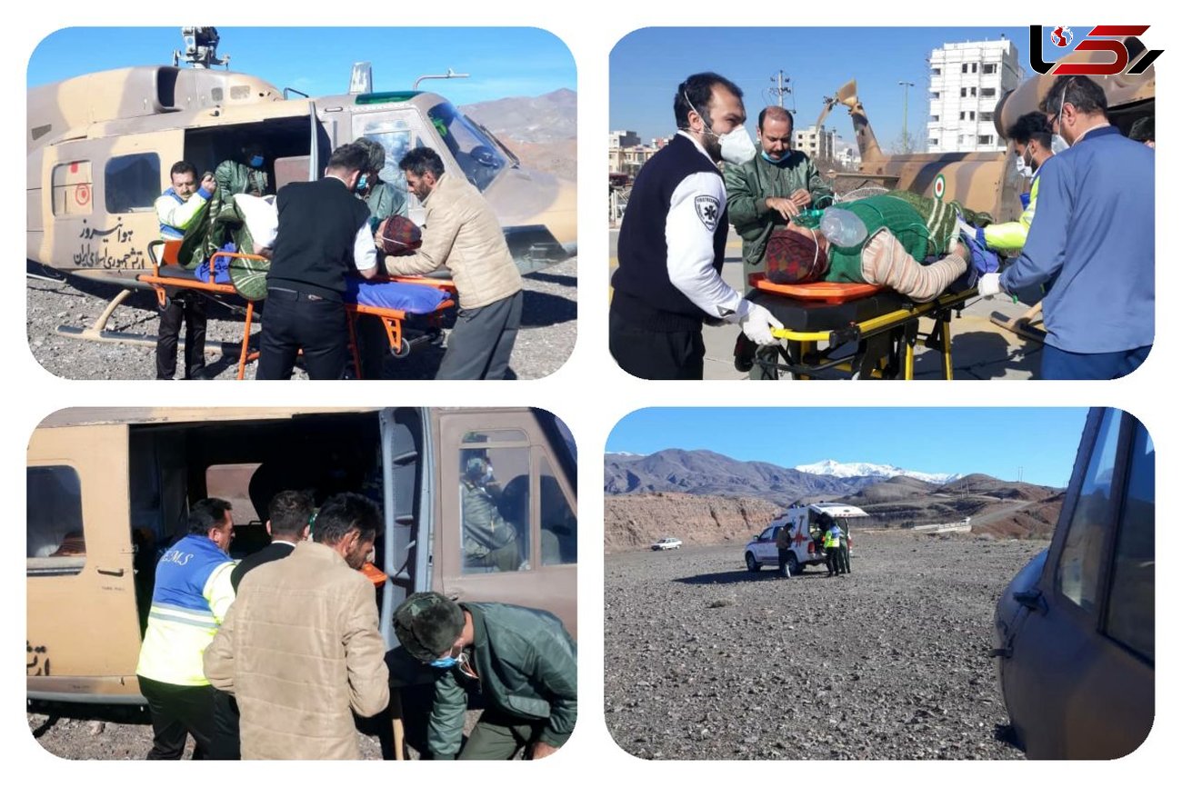 پرواز  نجات بخش بالگرد اورژانس هوانیروز در ارتفاعات کوههای الموت قزوین»