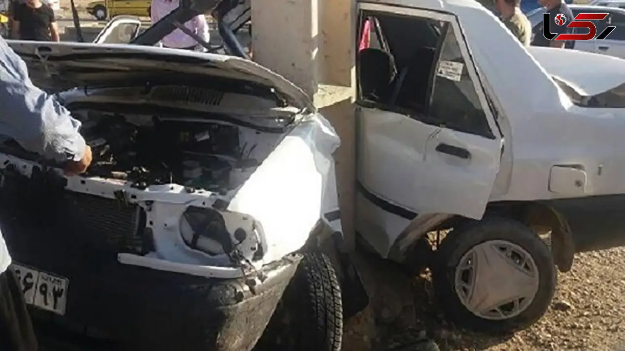مرگ تلخ 2 سرنشین پراید پس از برخورد با تیر برق