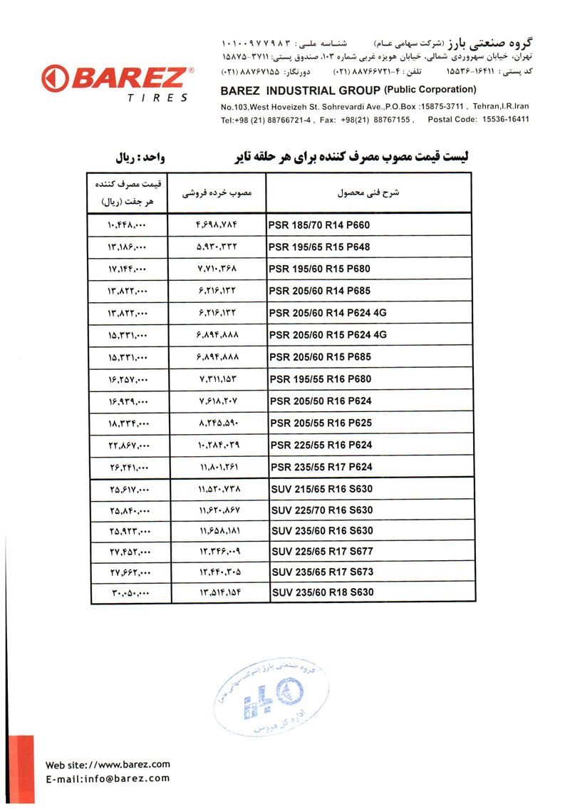 قیمت لاستیک