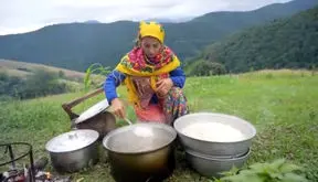 پخت غذاهای محلی در ایران؛ مرغ بریان و آلبالو پلو خوشمزه / فیلم