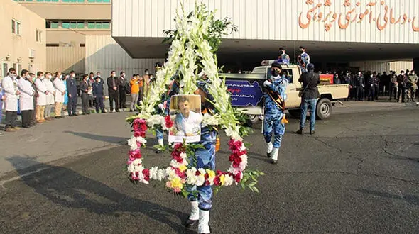 تشییع پیکر اولین شهید مدافع سلامت نیروی هوایی ارتش