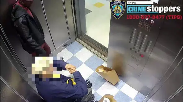 حمله هولناک  به مرد سالخورده در آسانسور + فیلم