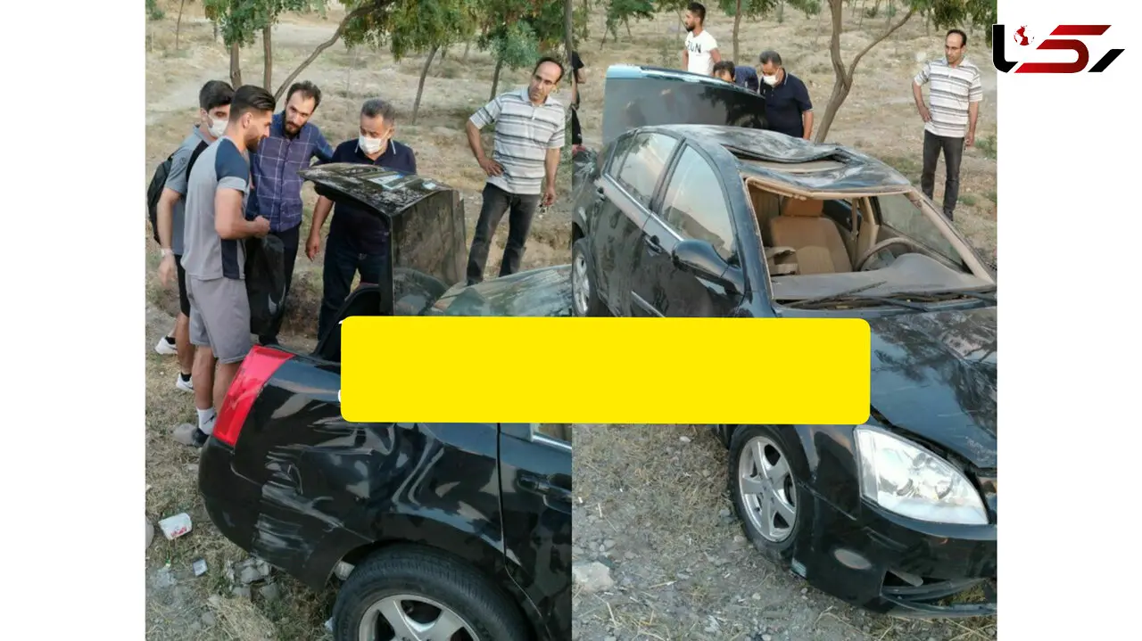تصادف هافبک سرشناس تیم فوتبال تراکتور + عکس های صحنه وحشتناک