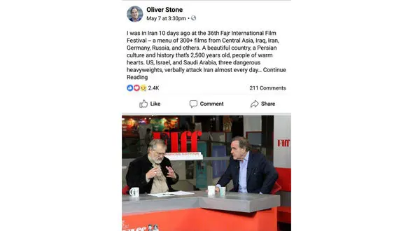 پست کارگردان امریکایی پس از سفر به تهران / ایران کشوری است زیبا با مردمانی خون‌گرم