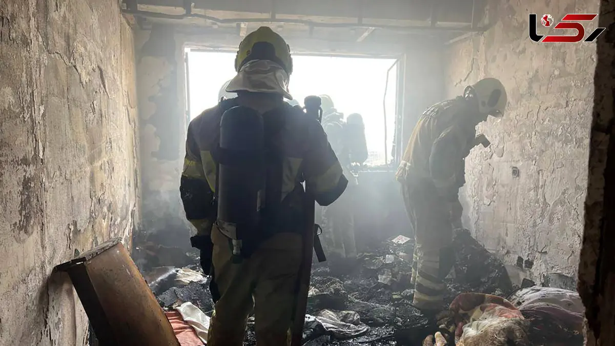 فیلم آتش در طبقه دهم برج مسکونی / 10 نفر در دهکده المپیک نجات یافتند