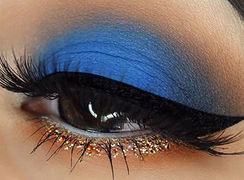آرایش چشم دخترانه با تم آبی + عکس