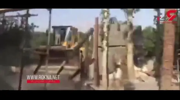 فیلم تخریب باغ تالار غیرمجاز سى هزار مترى در شهریار / صبح امروز به دستور دادستان صورت گرفت