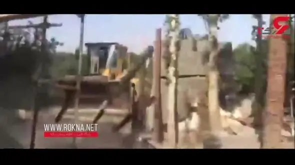 فیلم تخریب باغ تالار غیرمجاز سى هزار مترى در شهریار / صبح امروز به دستور دادستان صورت گرفت