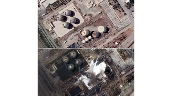 عکس پالایشگاه تهران قبل و بعد از آتش سوزی + فیلم باورنکردنی